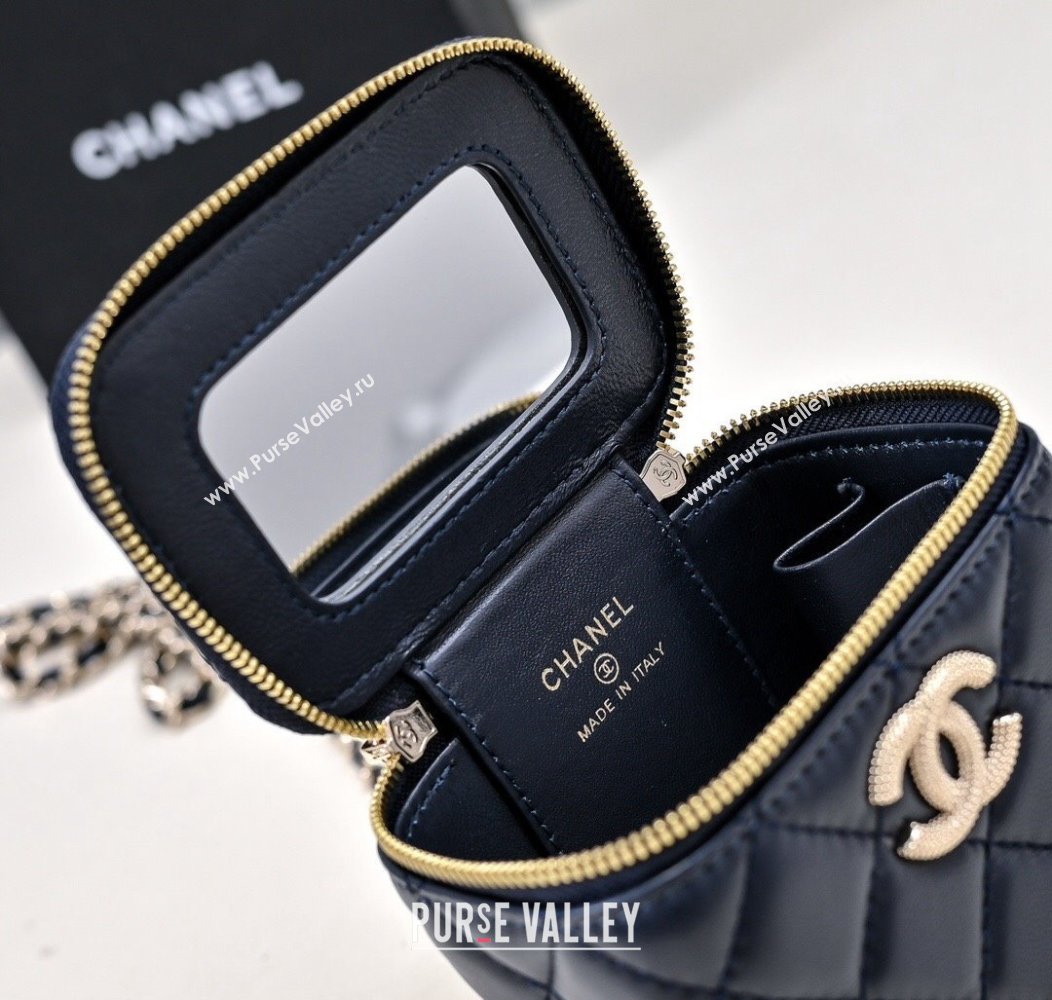 Chanel Lambskin Clutch with Chain AP4302 Navy Blue 2024 (yezi-241207077)