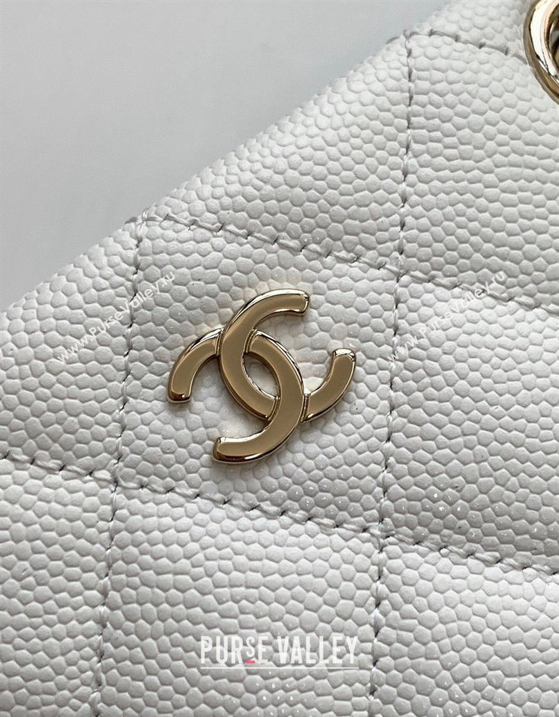 Chanel Grained Shiny Calfskin Classic Clutch with Chain AP4423 White 2024 (yezi-241207018)