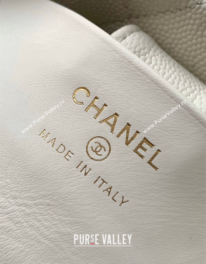 Chanel Grained Shiny Calfskin Classic Clutch with Chain AP4423 White 2024 (yezi-241207018)