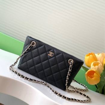 Chanel Grained Shiny Calfskin Classic Clutch with Chain AP4423 Black 2024 (yezi-241207019)