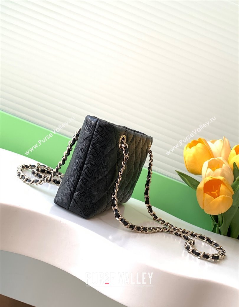 Chanel Grained Shiny Calfskin Classic Clutch with Chain AP4423 Black 2024 (yezi-241207019)