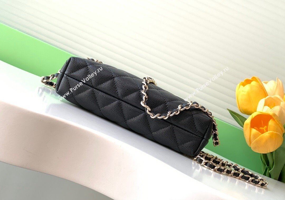 Chanel Grained Shiny Calfskin Classic Clutch with Chain AP4423 Black 2024 (yezi-241207019)