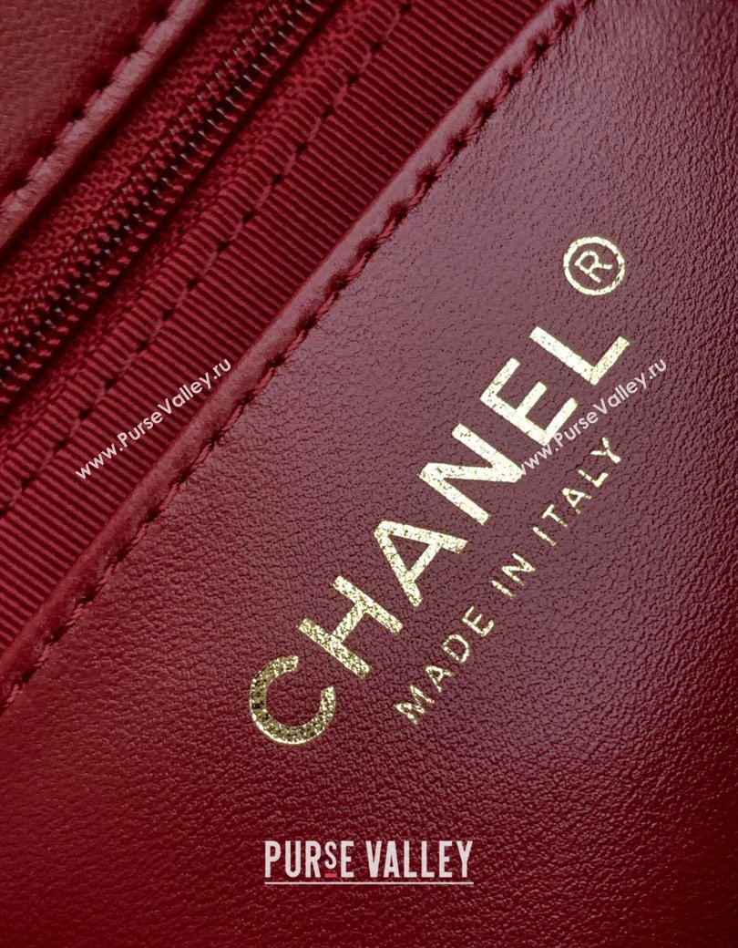 Chanel Lambskin Small Flap Bag with CC Chain Burgundy 2024 AS5174 (yezi-241207049)