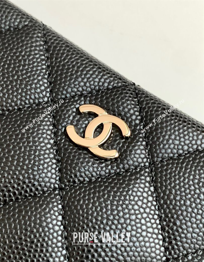 Chanel Grained Shiny Calfskin Classic Clutch with Chain AP4423 Black 2024 (yezi-241207019)