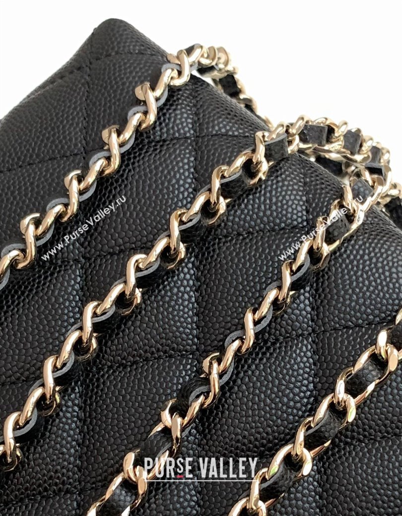 Chanel Grained Shiny Calfskin Classic Clutch with Chain AP4423 Black 2024 (yezi-241207019)