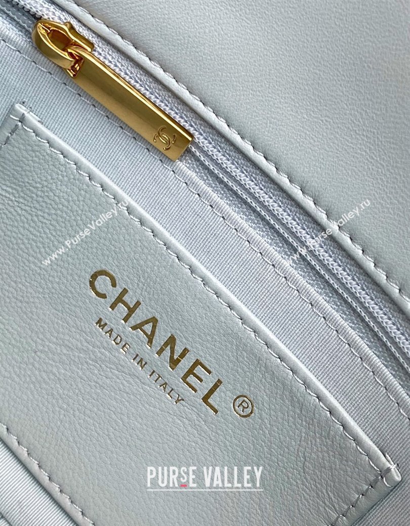 Chanel Lambskin Small Flap Bag with CC Chain Light Grey 2024 AS5174 (yezi-241207051)