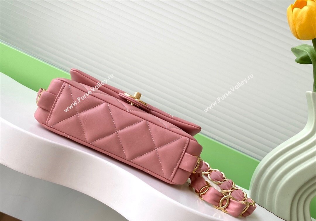 Chanel Lambskin Small Flap Bag with CC Chain Light Pink 2024 AS5174 (yezi-241207052)