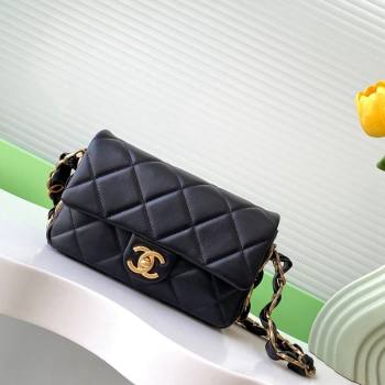 Chanel Lambskin Small Flap Bag with CC Chain Black 2024 AS5174 (yezi-241207054)