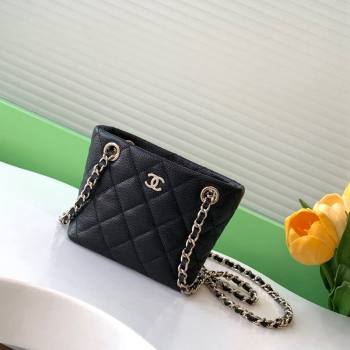 Chanel Grained Shiny Calfskin Classic Clutch with Chain AP4422 Black 2024 (yezi-241207021)