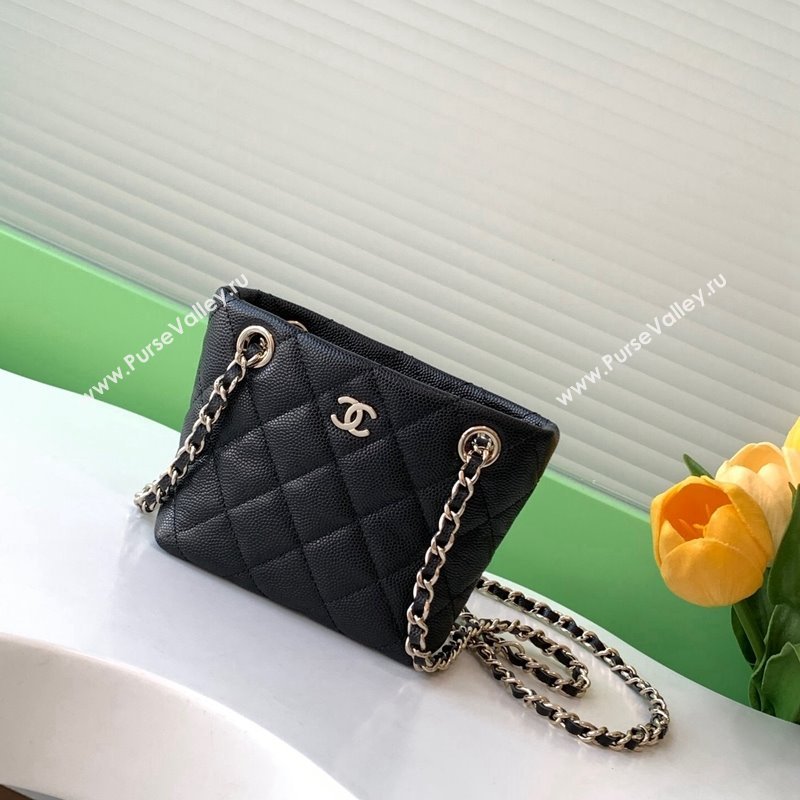 Chanel Grained Shiny Calfskin Classic Clutch with Chain AP4422 Black 2024 (yezi-241207021)