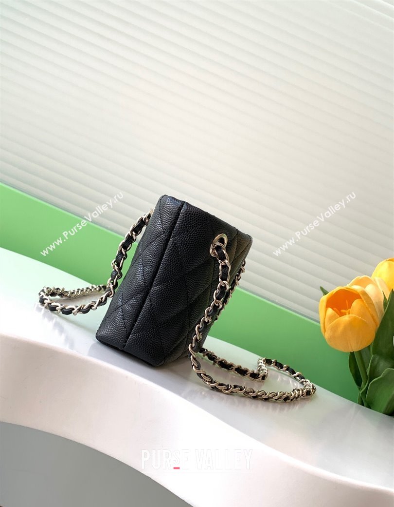 Chanel Grained Shiny Calfskin Classic Clutch with Chain AP4422 Black 2024 (yezi-241207021)