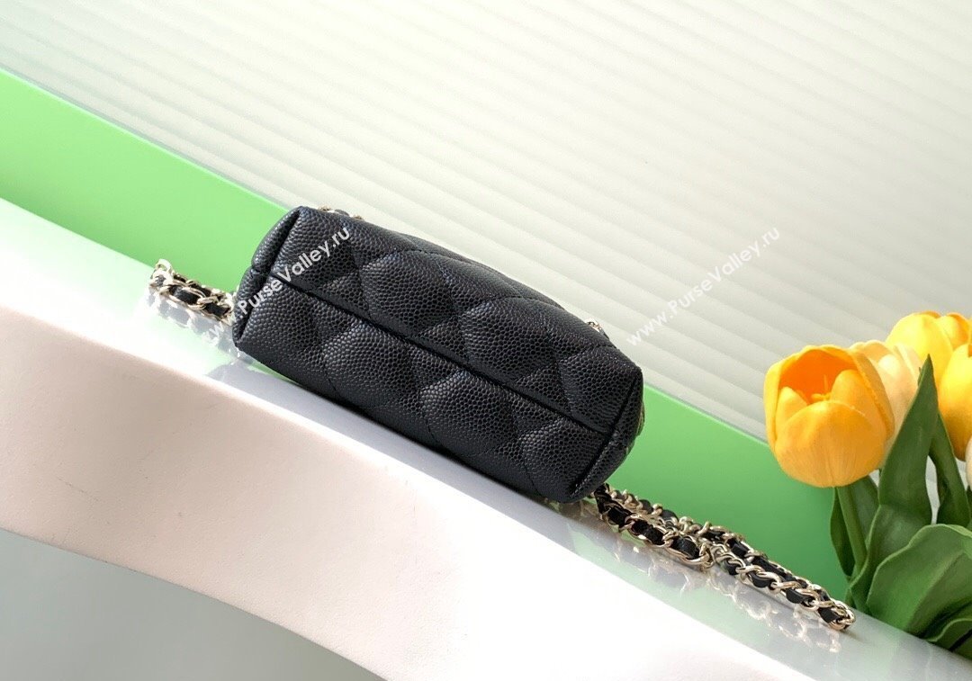 Chanel Grained Shiny Calfskin Classic Clutch with Chain AP4422 Black 2024 (yezi-241207021)