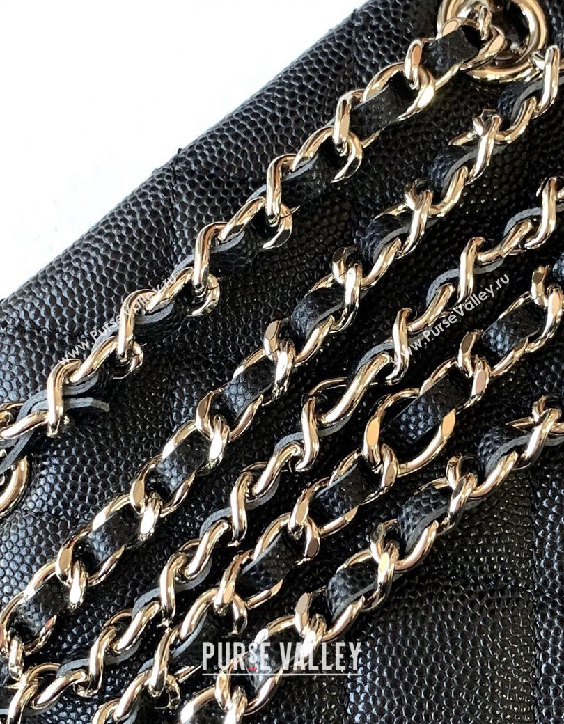 Chanel Grained Shiny Calfskin Classic Clutch with Chain AP4422 Black 2024 (yezi-241207021)