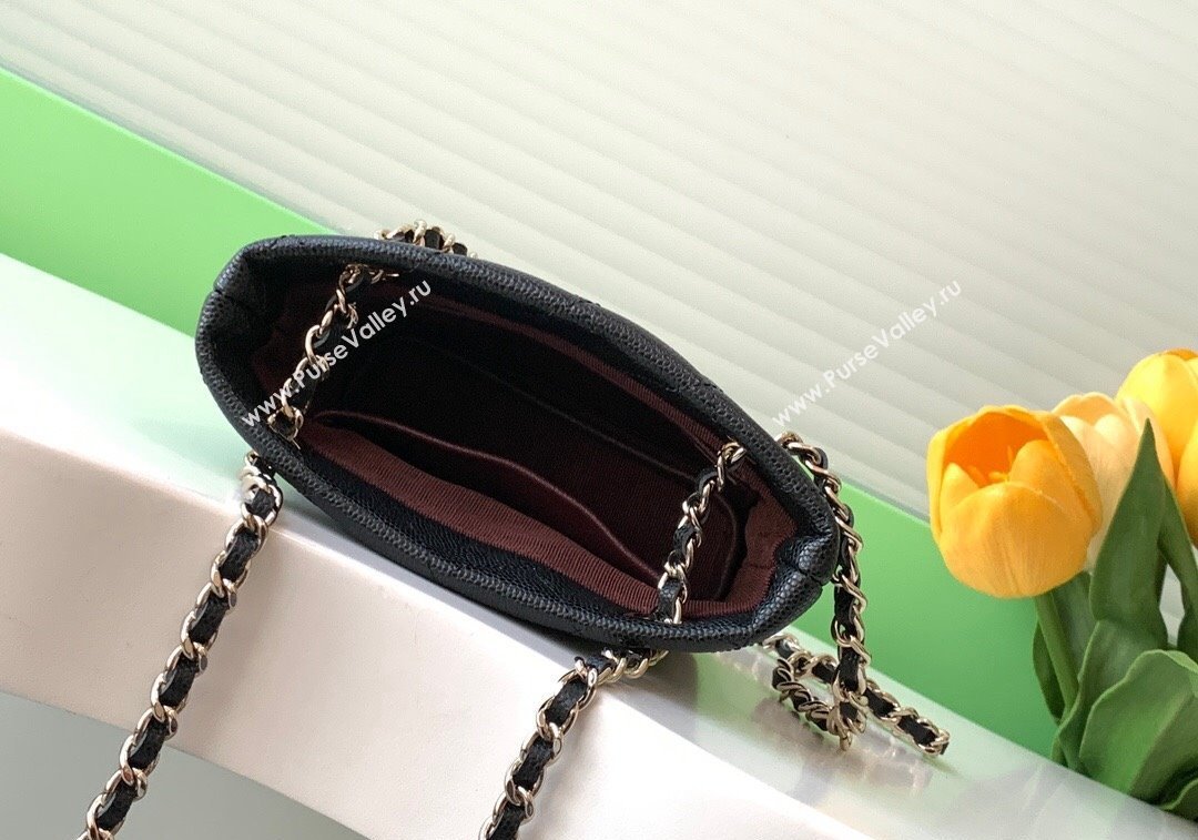 Chanel Grained Shiny Calfskin Classic Clutch with Chain AP4422 Black 2024 (yezi-241207021)