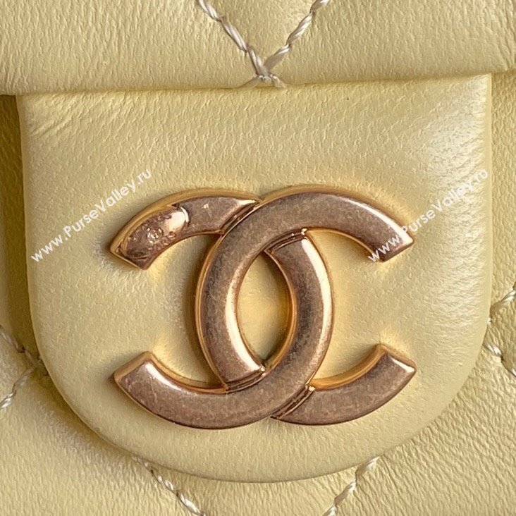 Chanel Shiny Lambskin Large Hobo Bag AS5339 Yellow 2024 1206 (yezi-241206005)