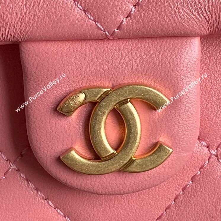 Chanel Shiny Lambskin Maxi Hobo Bag AS5302 Pink2 2024 1206 (yezi-241206011)