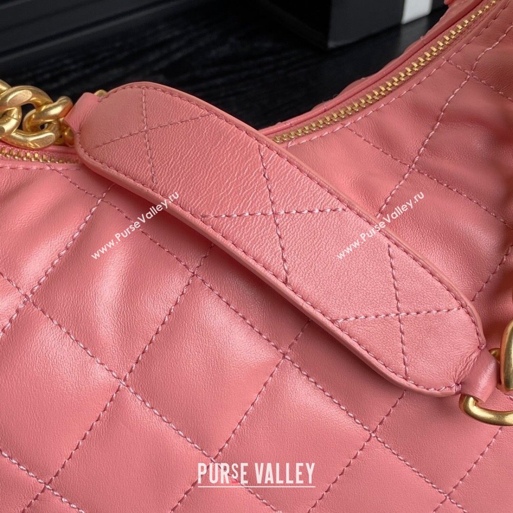 Chanel Shiny Lambskin Maxi Hobo Bag AS5302 Pink2 2024 1206 (yezi-241206011)