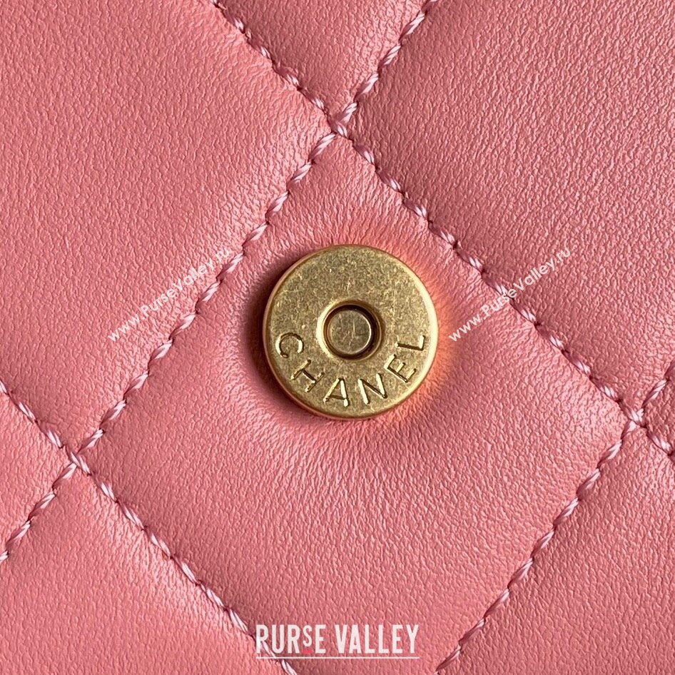 Chanel Shiny Lambskin Maxi Hobo Bag AS5302 Pink2 2024 1206 (yezi-241206011)