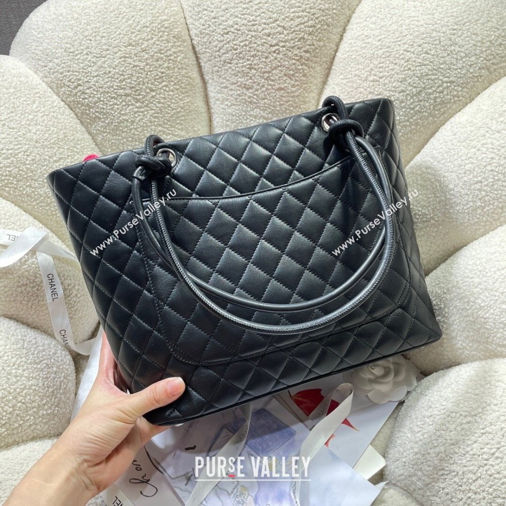 Chanel Quilted Calfskin Shopping bag with Maxi CC A8018 Black 2024 (yezi-241206050)