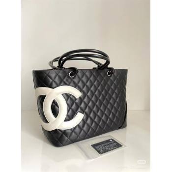 Chanel Quilted Calfskin Shopping bag with Maxi CC A8018 Black 2024 (yezi-241206050)