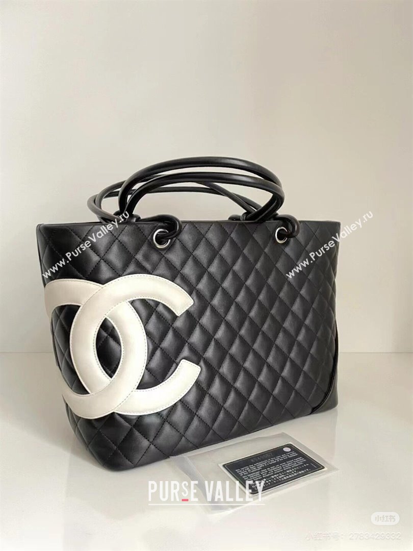 Chanel Quilted Calfskin Shopping bag with Maxi CC A8018 Black 2024 (yezi-241206050)