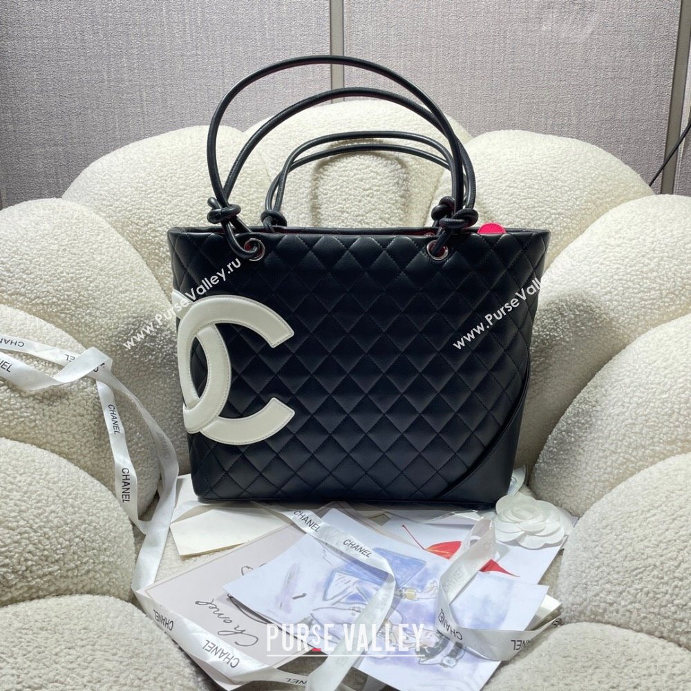 Chanel Quilted Calfskin Shopping bag with Maxi CC A8018 Black 2024 (yezi-241206050)