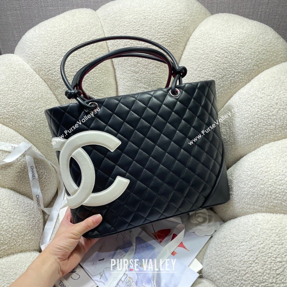 Chanel Quilted Calfskin Shopping bag with Maxi CC A8018 Black 2024 (yezi-241206050)