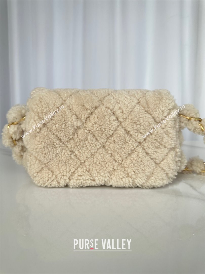 Chanel Shearling Small Flap Bag with CC Chain Beige 2024 AS5174 (yezi-241207056)