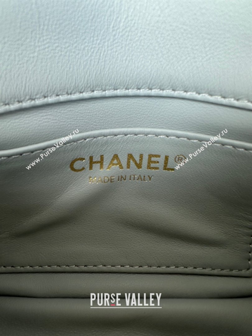 Chanel Shearling Mini Flap Bag with CC Chain Grey 2024 AS5175 (yezi-241207059)