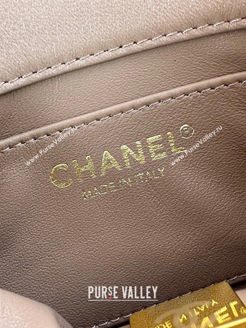 Chanel Shearling Mini Flap Bag with CC Chain Brown 2024 AS5175 (yezi-241207060)