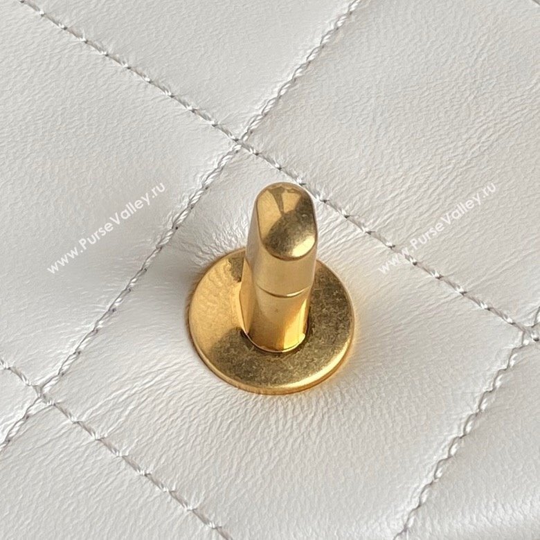 Chanel Lambskin Mini Flap Bag with CC Chain White 2024 AS5175 (yezi-241207064)