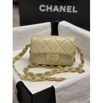 Chanel Lambskin Mini Flap Bag with CC Chain Dusty Green 2024 AS5175 (yezi-241207065)