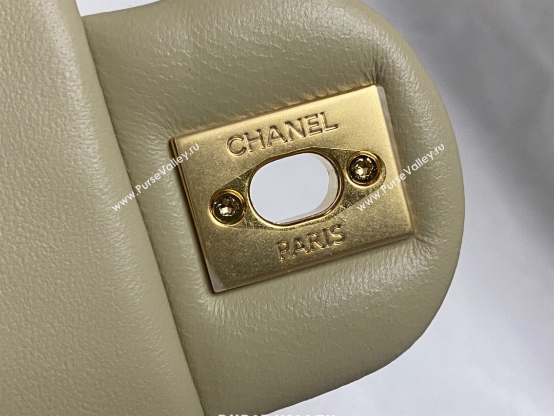 Chanel Lambskin Mini Flap Bag with CC Chain Dusty Green 2024 AS5175 (yezi-241207065)