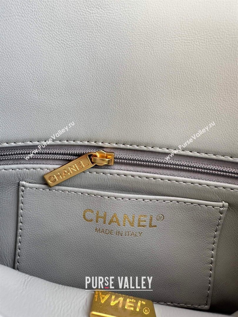 Chanel Shearling Small Flap Bag with CC Chain Grey 2024 AS5174 (yezi-241207055)