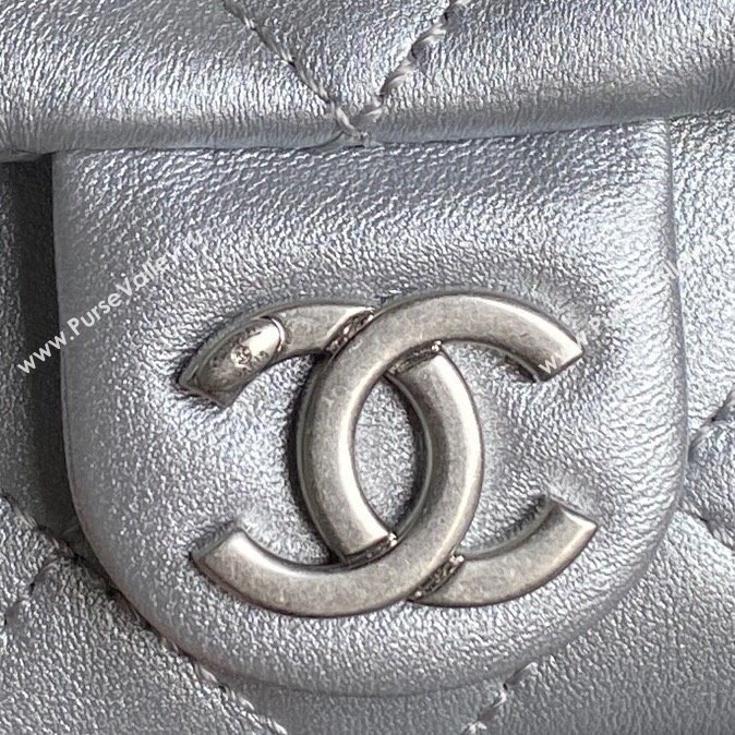 Chanel Shiny Lambskin Large Hobo Bag AS5339 Silver 2024 1206 (yezi-241207070)