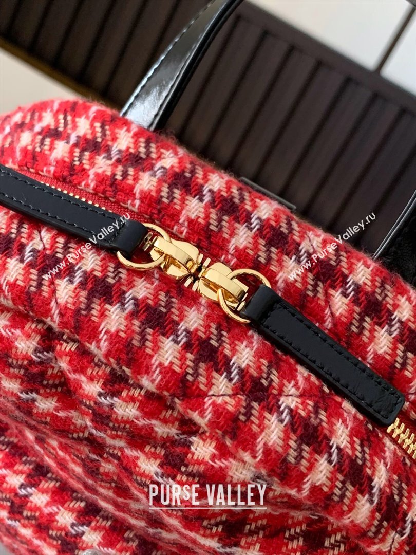 Chanel Tweed Backpack Bag Red 2024 1207 (yezi-241207072)