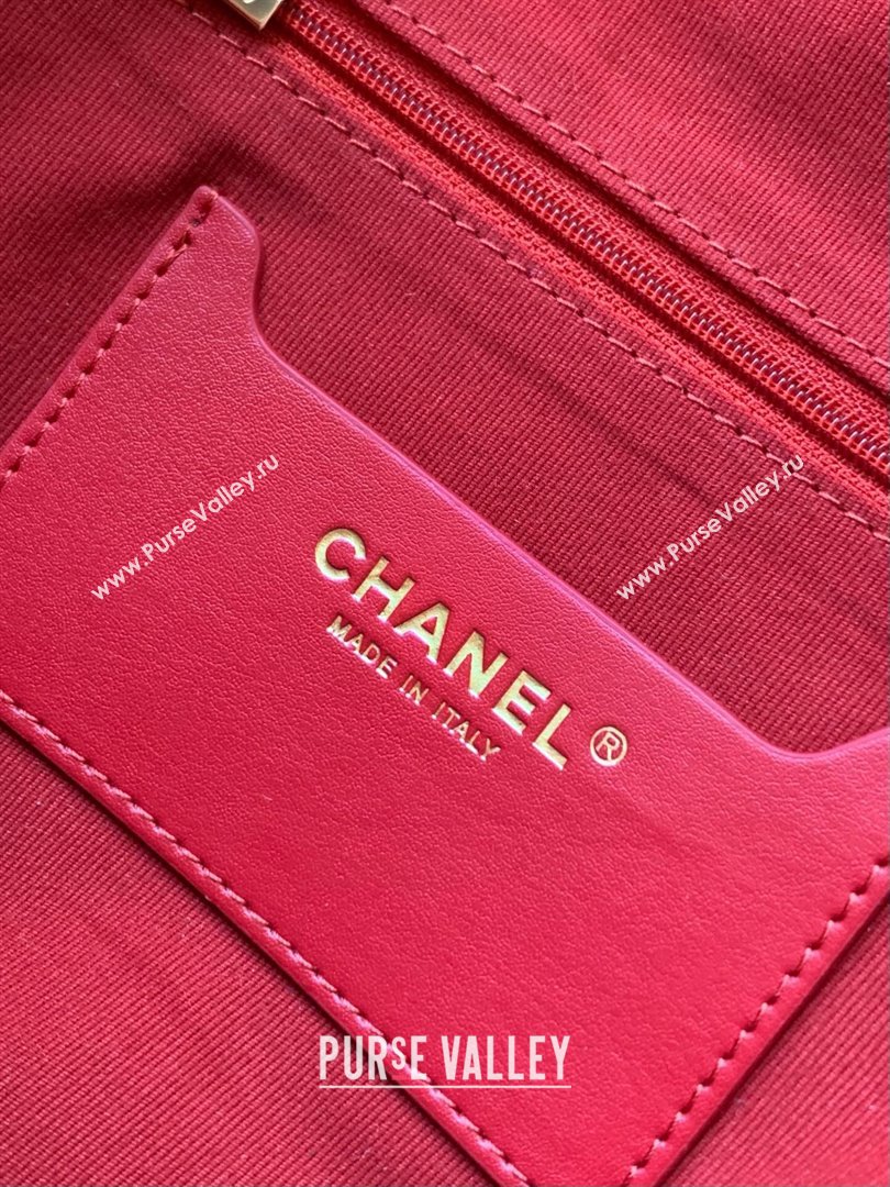 Chanel Tweed Backpack Bag Red 2024 1207 (yezi-241207072)