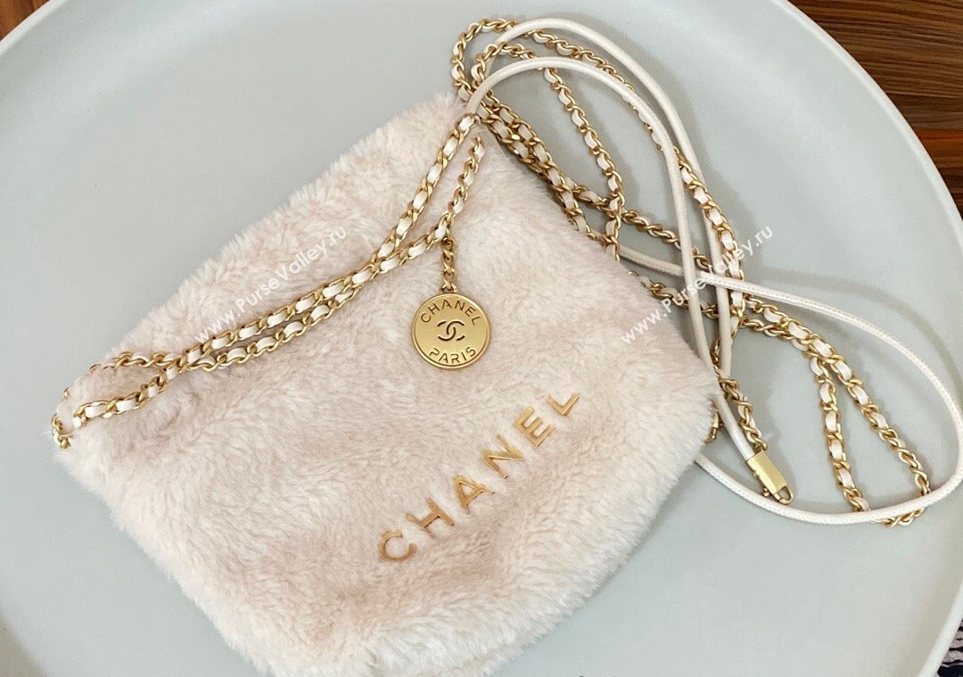 Chanel Shearling 22 Mini Shopping bag White 2024 AS3980 TOP (SM-241209026)