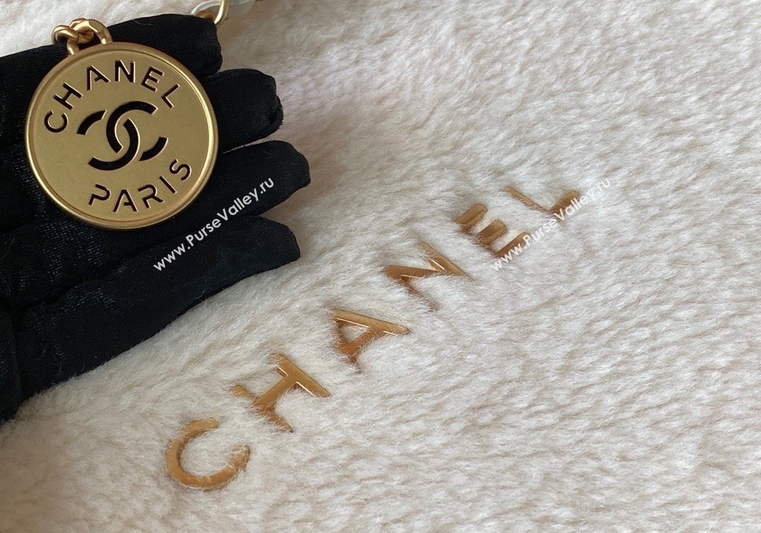 Chanel 22 Shearling Shopping Bag AS3261 White 2024 TOP (SM-241209028)