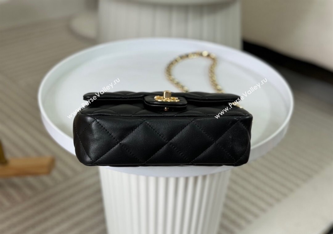 Chanel Lambskin Mini Flap bag with Chain Top Handle AS4848 Black 2024 (SM-241209039)