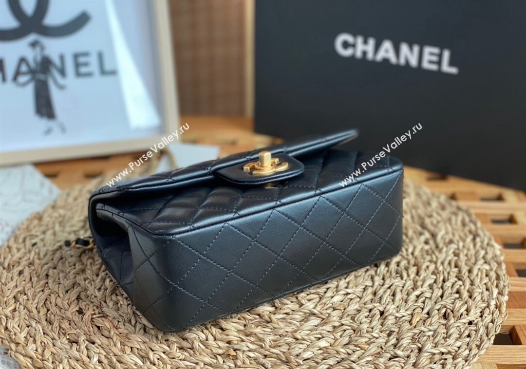 Chanel Lambskin Mini Flap Bag with Top Handle AS2431 Black/Gold 2024 1209 (SM-241209043)