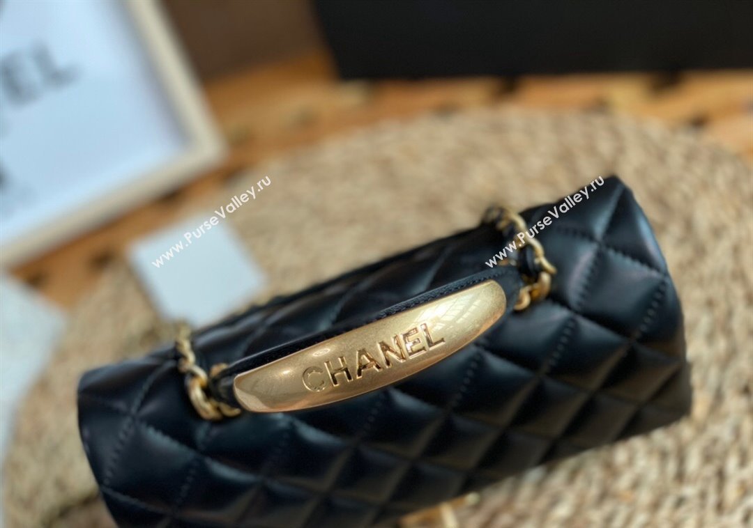 Chanel Lambskin Mini Flap Bag with Top Handle AS2431 Black/Gold 2024 1209 (SM-241209043)