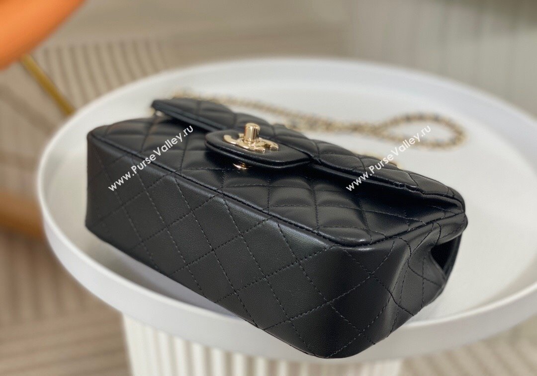 Chanel Lambskin Mini Flap Bag with Chain Top Handle AS2431 Black 2024 1209 (SM-241209045)