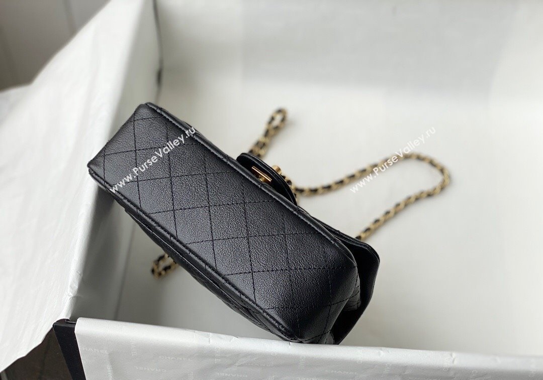 Chanel Grained Calfskin Mini Flap Bag with Chain Top Handle AS2431 Black 2024 1209 (SM-241209049)