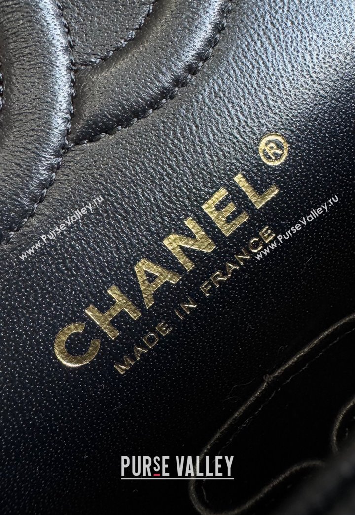 Chanel Classic Grained Calfskin Medium Flap Bag A01112 Black/Gold 2024 1209 (YD-241209001)