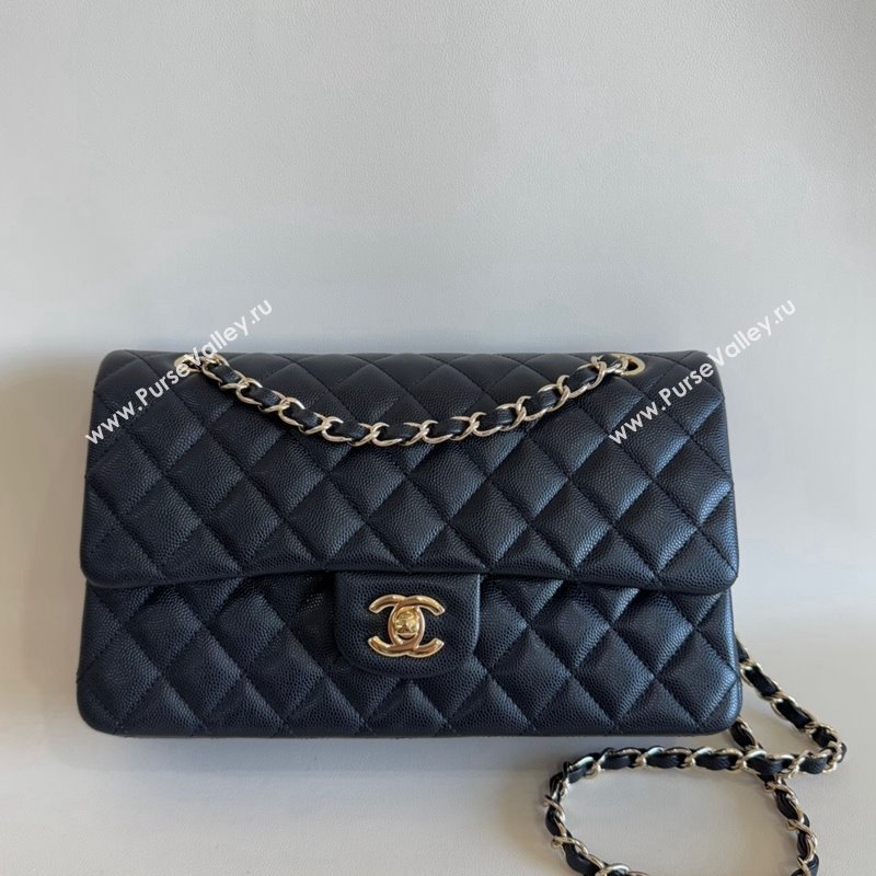 Chanel Classic Grained Calfskin Medium Flap Bag A01112 Black/Gold 2024 1209 (YD-241209001)