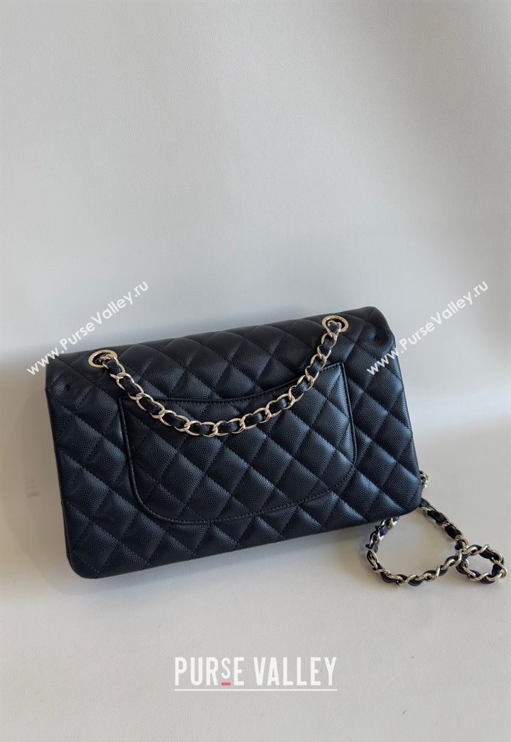 Chanel Classic Grained Calfskin Medium Flap Bag A01112 Black/Gold 2024 1209 (YD-241209001)