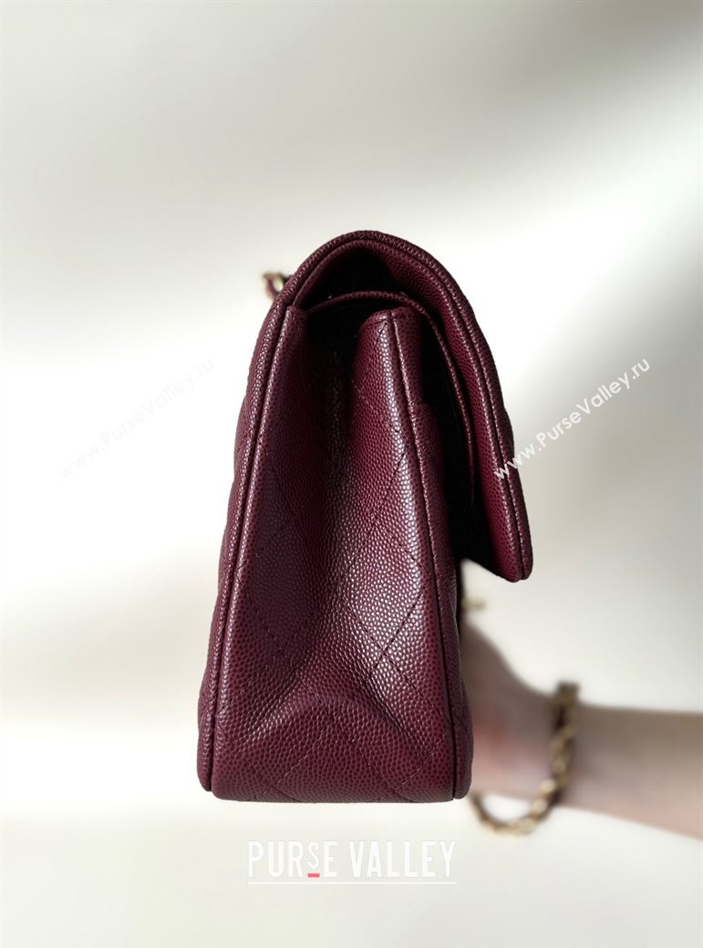 Chanel Classic Grained Calfskin Medium Flap Bag A01112 Dark Purple 2024 1209 (YD-241209006)