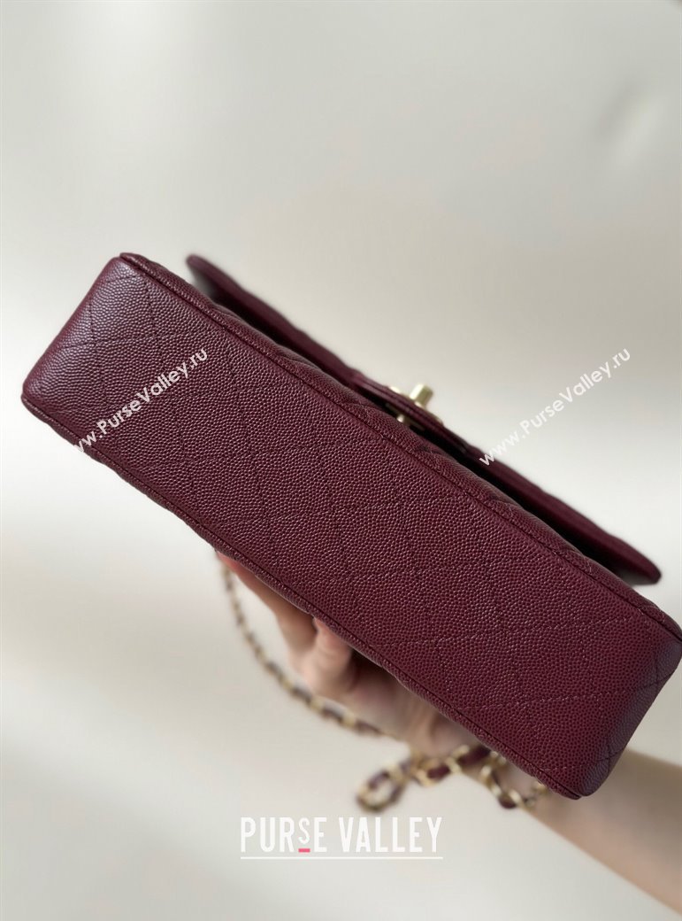 Chanel Classic Grained Calfskin Medium Flap Bag A01112 Dark Purple 2024 1209 (YD-241209006)