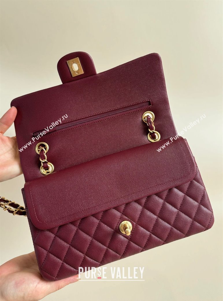 Chanel Classic Grained Calfskin Medium Flap Bag A01112 Dark Purple 2024 1209 (YD-241209006)